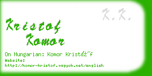 kristof komor business card
